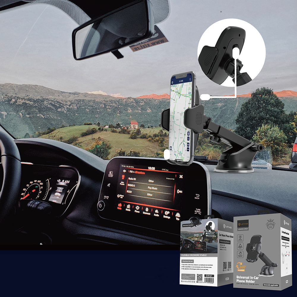 Lenyes CR121 Sarsıntı Önleyici 360° Derece Dönebilen Teleskopik Vantuzlu Tasarım Araç Telefon Tutucu Lenyes CR121 Sarsıntı Önleyici 360° Derece Dönebilen Teleskopik Vantuzlu Tasarım Araç Telefon Tutucu
